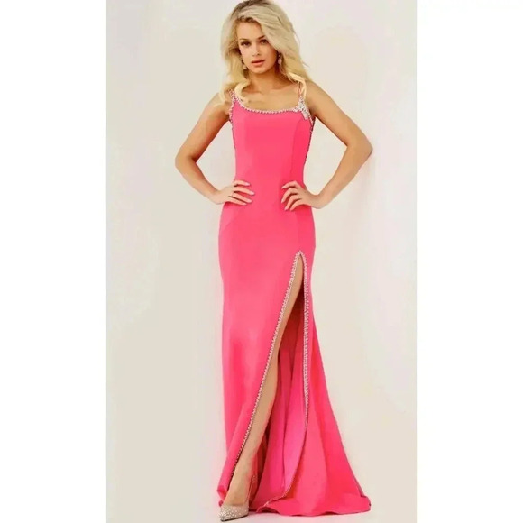 Jovani 09116 Bejeweled Backless Gown in BLACK NEW NWT - Picture 2 of 8